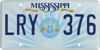 MS license plate LRY376