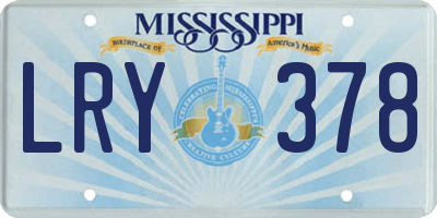 MS license plate LRY378