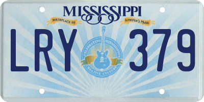 MS license plate LRY379