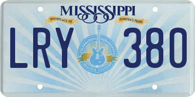 MS license plate LRY380