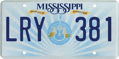 MS license plate LRY381