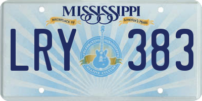 MS license plate LRY383