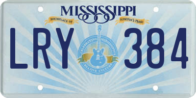 MS license plate LRY384