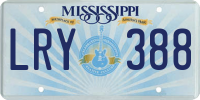 MS license plate LRY388