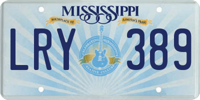 MS license plate LRY389