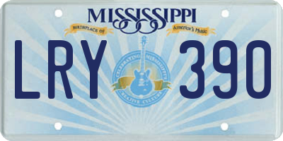 MS license plate LRY390