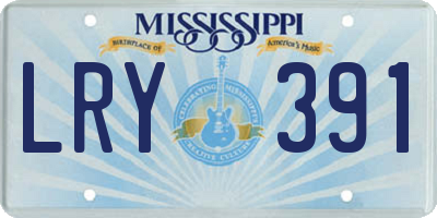 MS license plate LRY391