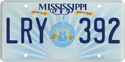 MS license plate LRY392