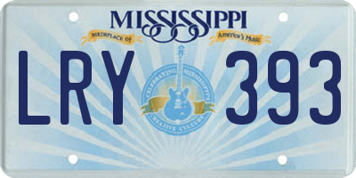 MS license plate LRY393