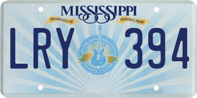 MS license plate LRY394