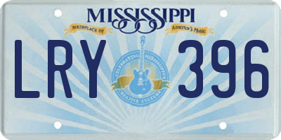 MS license plate LRY396