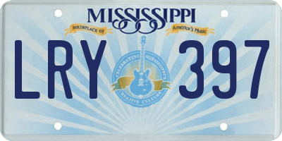 MS license plate LRY397