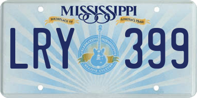 MS license plate LRY399