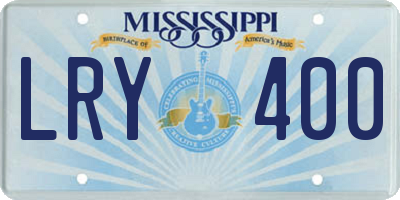 MS license plate LRY400
