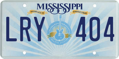 MS license plate LRY404