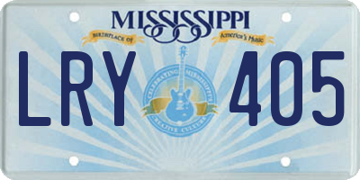 MS license plate LRY405