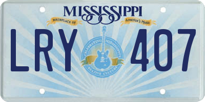 MS license plate LRY407
