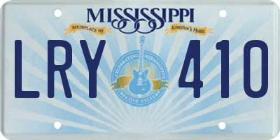 MS license plate LRY410