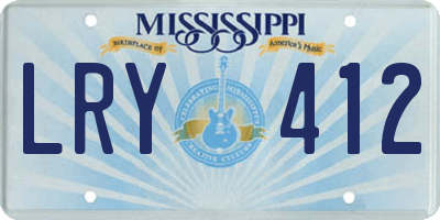 MS license plate LRY412