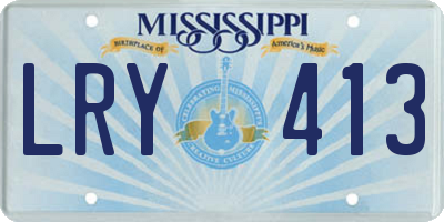 MS license plate LRY413