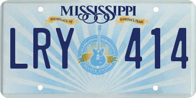 MS license plate LRY414