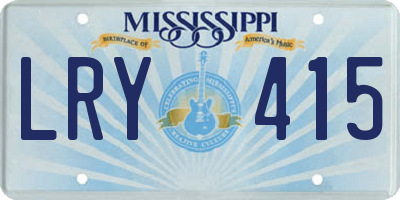 MS license plate LRY415
