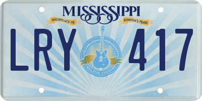 MS license plate LRY417
