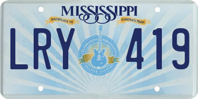 MS license plate LRY419