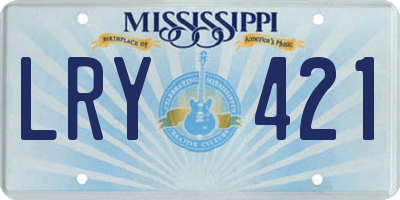 MS license plate LRY421