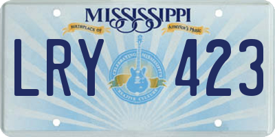 MS license plate LRY423