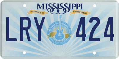MS license plate LRY424
