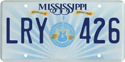 MS license plate LRY426