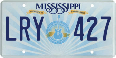 MS license plate LRY427