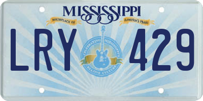 MS license plate LRY429