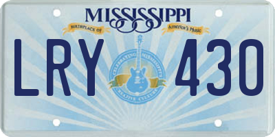 MS license plate LRY430