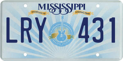MS license plate LRY431
