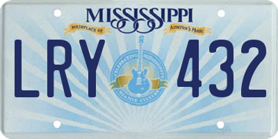 MS license plate LRY432