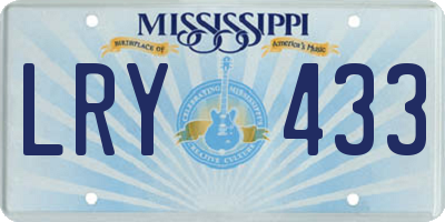 MS license plate LRY433