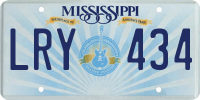 MS license plate LRY434