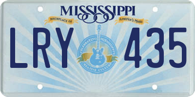 MS license plate LRY435