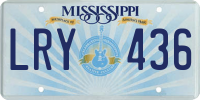 MS license plate LRY436