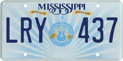 MS license plate LRY437