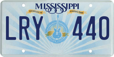 MS license plate LRY440