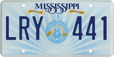 MS license plate LRY441