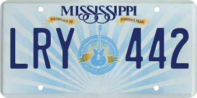 MS license plate LRY442