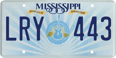 MS license plate LRY443