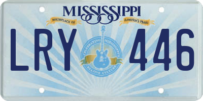 MS license plate LRY446