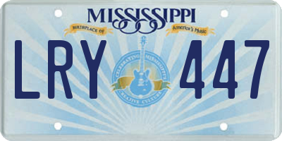 MS license plate LRY447