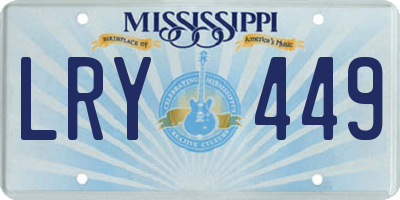 MS license plate LRY449