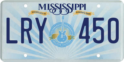 MS license plate LRY450